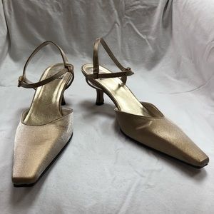 Stuart Weitzman Gold Strappy Pumps